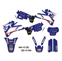 TECNOSEL KOMPLET NAKLEJEK (OKLEIN) + POKROWIEC/POSZYCIE NA SIEDZENIE YAMAHA YZ 125/250 '96-'01, REPLICA TEAM YAMAHA '98