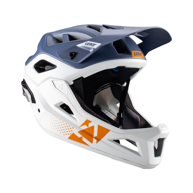 LEATT (NEW FEB 2022) KASK ROWEROWY MTB 3.0 ENDURO V22 HELMET STEEL KOLOR BIAŁY/NIEBIESKI ROZMIAR L 59-63cm