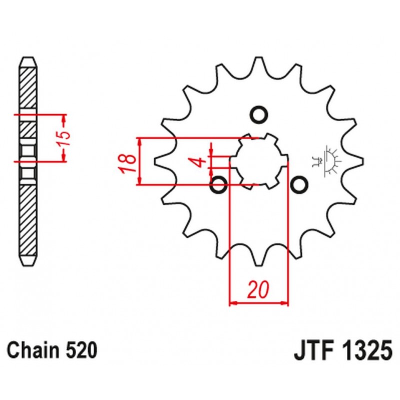 JT 2021/12 ZĘBATKA PRZEDNIA 2056 11 HONDA ATC 185/200 '80-86' (205611JT) (ŁAŃC. 520) NA ZAMÓWIENIE