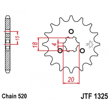 JT 2021/12 ZĘBATKA PRZEDNIA 2056 12 HONDA ATC 185/200 '80-86' (205612JT) (ŁAŃC. 520) NA ZAMÓWIENIE