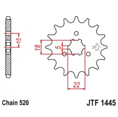 JT 2021/12 ZĘBATKA PRZEDNIA 423 14 KAWASAKI KX 125 '94-'07 (42314JT) (ŁAŃC. 520)