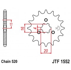 JT 2021/12 ZĘBATKA PRZEDNIA YAMAHA YTM 200 '83-85' ( (ŁAŃC. 520) NA ZAMÓWIENIE