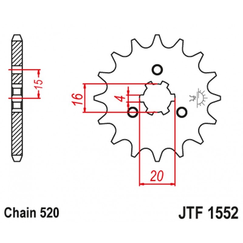 JT 2021/12 ZĘBATKA PRZEDNIA YAMAHA YTM 200 '83-85' ( (ŁAŃC. 520) NA ZAMÓWIENIE