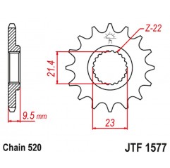 JT 2021/12 ZĘBATKA PRZEDNIA 441 15 YAMAHA XT 600 '99-03' TT600 '04' (GRUBOŚĆ 9.5MM) (44115JT) (ŁAŃC. 520)