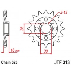 JT 2021/12 ZĘBATKA PRZEDNIA 344 15 HONDA VFR 750 R '88-92' (RC30) (34415JT) (ŁAŃC. 525) NA ZAMÓWIENIE