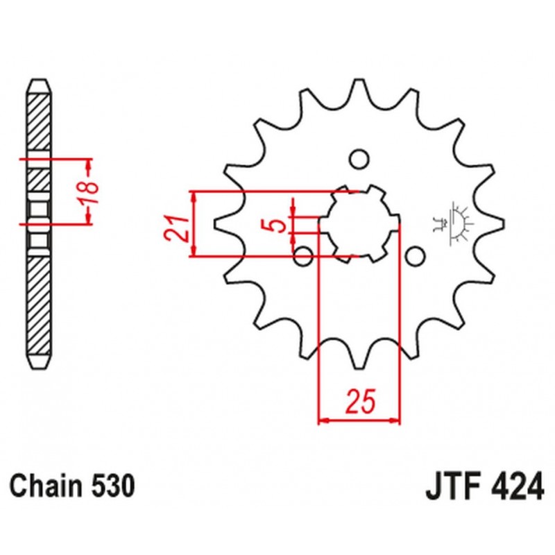 JT 2021/12 ZĘBATKA PRZEDNIA 424 14 SUZUKI GT 380/550/750 (42414JT) (ŁAŃC. 530) NA ZAMÓWIENIE