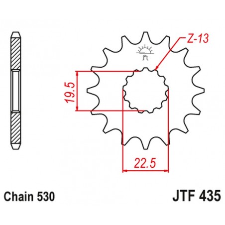 JT 2021/12 ZĘBATKA PRZEDNIA 439 15 SUZUKI GSX 400 '81-86', GR 650 '83-85' (43915JT) (ŁAŃC. 530)
