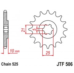 JT 2021/12 ZĘBATKA PRZEDNIA 506 14 KAWASAKI S1 250 '73-75' KH 250 '75-82' (50614JT) (ŁAŃC. 525) NA ZAMÓWIENIE