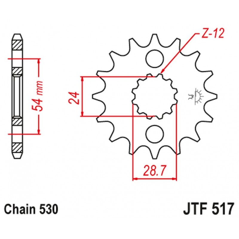 JT 2021/12 ZĘBATKA PRZEDNIA 526 15 KAWASAKI ZZR 1200/1400 (52615JT) (ŁAŃC. 530)