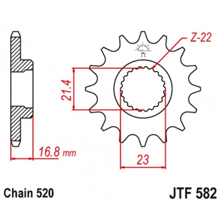 JT 2021/12 ZĘBATKA PRZEDNIA 443 15 YAMAHA XJ 600 DIVERSION '92-'03 (44315JT) (ŁAŃC. 520)
