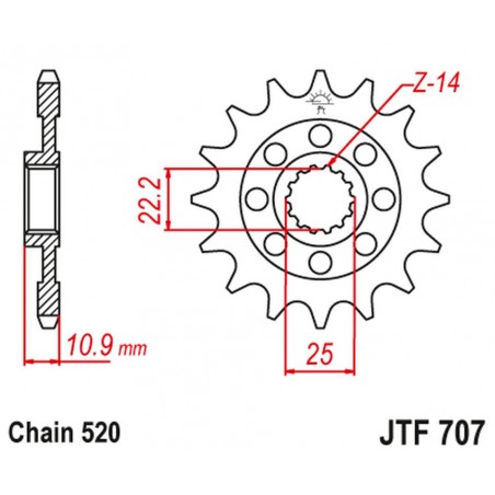 JT 2021/12 ZĘBATKA PRZEDNIA 2145 17 APRILIA 450/550 RXV-SXV 06-12 (214517JT) (ŁAŃC.520) NA ZAMÓWIENIE