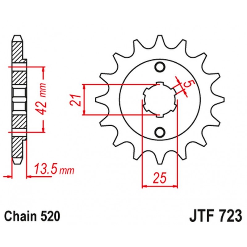 JT 2021/12 ZĘBATKA PRZEDNIA 723 14 CAGIVA 350 ELEPHANT (72314JT) (ŁAŃC. 520) NA ZAMÓWIENIE