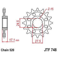 JT 2021/12 ZĘBATKA PRZEDNIA 4444 14 DUCATI PANIGALE 899/959 14-18 (444414JT) (ŁAŃC. 520)