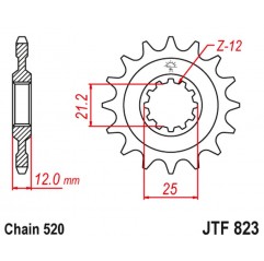 JT 2021/12 ZĘBATKA PRZEDNIA 823 12 HUSQVARNA / HUSABERG (82312JT) (ŁAŃC. 520)