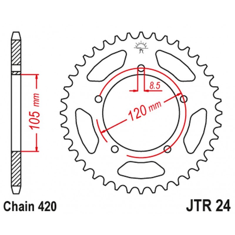 JT 2021/12 ZĘBATKA TYLNA 3565M 51 APRILIA 50RX '98-'05, 50SM '03-'06 (3565M51JT) (ŁAŃC. 420)