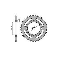 PBR ZĘBATKA TYLNA 4656 44 ALUMINIOWA (ERGAL) KAWASAKI KLX 125 (10-14) (ŁAŃC. 428)