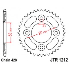 JT 2021/12 ZĘBATKA TYLNA 4462 35 HONDA 110 WAWE/ASTREA GRAND '12-18', 125 INNOVA/SUPRA-X '03-18', SYM VF 125 (446235JT) (ŁAŃC.42