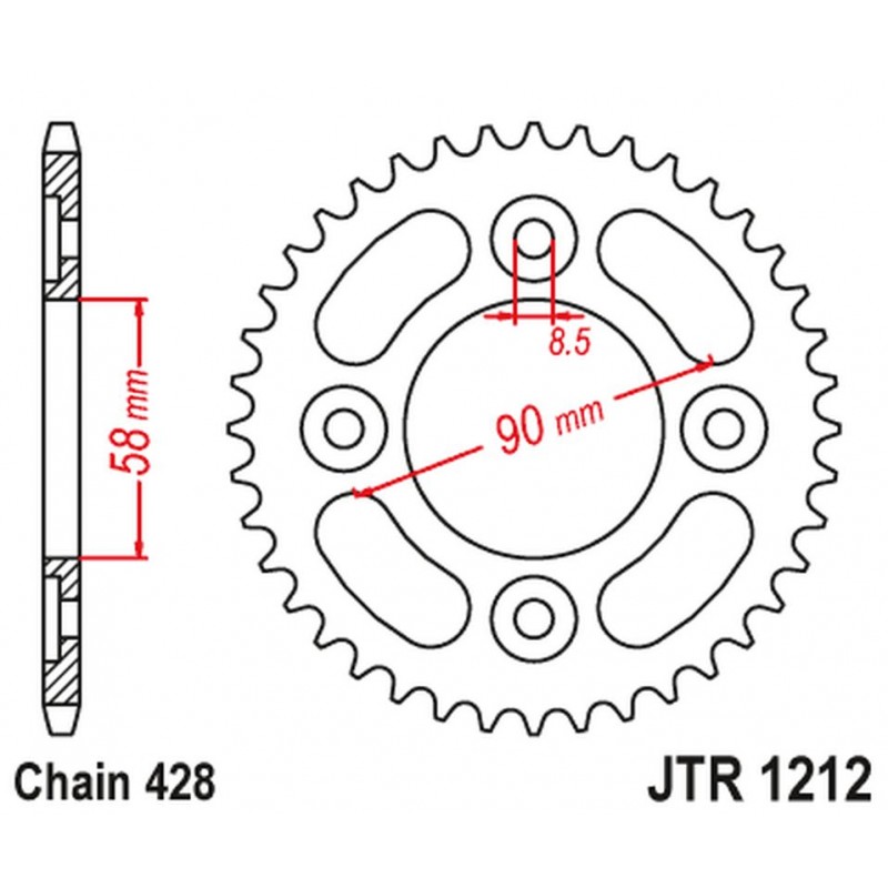 JT 2021/12 ZĘBATKA TYLNA 4462 35 HONDA 110 WAWE/ASTREA GRAND '12-18', 125 INNOVA/SUPRA-X '03-18', SYM VF 125 (446235JT) (ŁAŃC.42