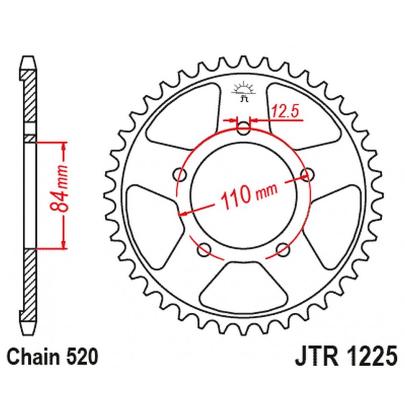 JT 2021/12 ZĘBATKA TYLNA 4734 40 HONDA CMX 500 REBEL 17-18 (ŁAŃC.520) (473440JT)