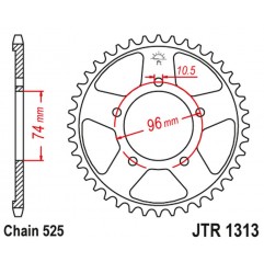 JT 2021/12 ZĘBATKA TYLNA 4343 42 HONDA CBR 400 (NC23) (434342JT) (ŁAŃC.525)NA ZAMÓWIENIE