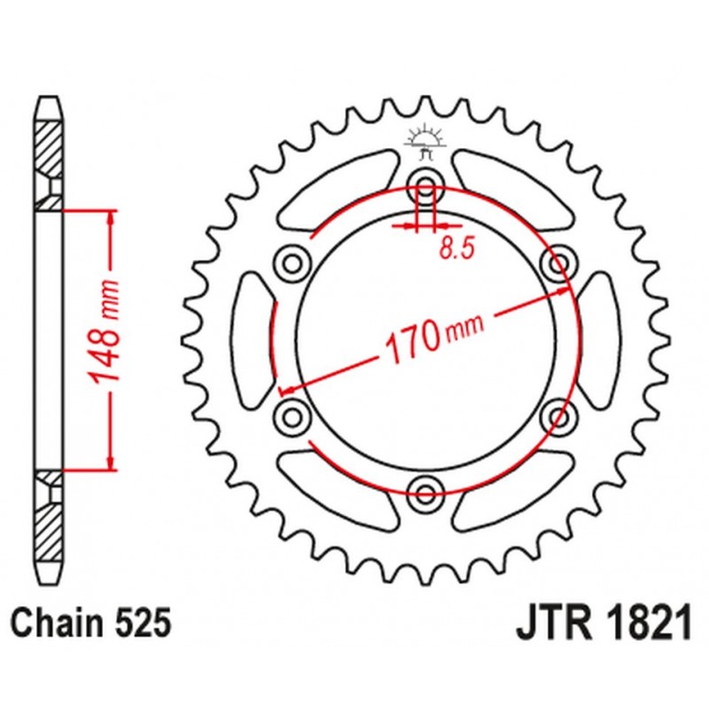 JT 2021/12 ZĘBATKA TYLNA 804 47 SUZUKI DR 800 BIG '94' (80447JT) (ŁAŃC.525)