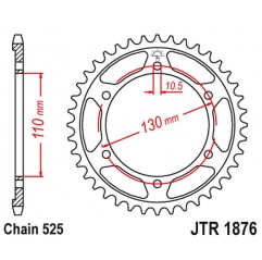 JT 2021/12 ZĘBATKA TYLNA 4385 44 SUZUKI GSXR 600 '11-'15, YAMAHA MT-07 '14-'16 (438544JT) (ŁAŃC. 525)CZARNA