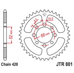 JT 2021/12 ZĘBATKA TYLNA 801 51 SUZUKI GT 50 '77-80, ZR 50 '82-, APX 50 '84-89, TS 50 '79-83, TSX 50 '92-96, KAWASAKI AE 50 '82-