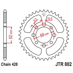 JT 2021/12 ZĘBATKA TYLNA 802 49 SUZUKI TS 90 '72, GT 100 '76, RM 80 '80-81, RV 90 '73-77, KAWASAKI KZR 100, KE 100 '80, (80249JT